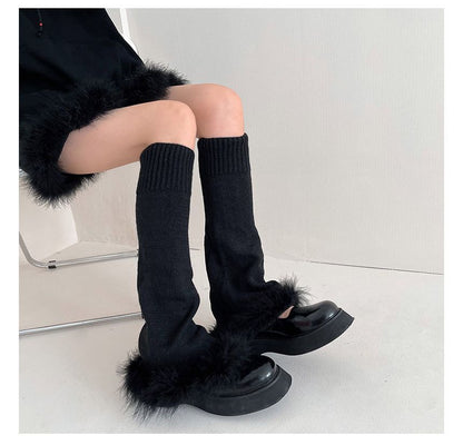 Feather Accent Leg Warmer