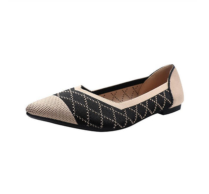 Pointy-Toe Knit Flats