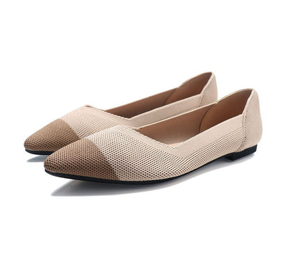Pointy-Toe Knit Flats
