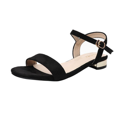 Heel Block Plain Sandals