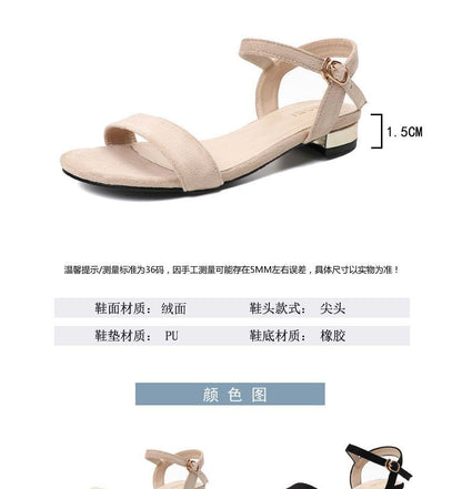 Heel Block Plain Sandals