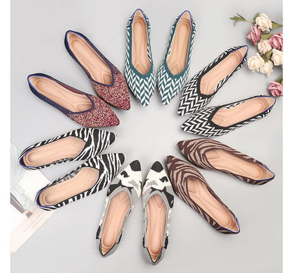 Knit Flats Pointy-Toe