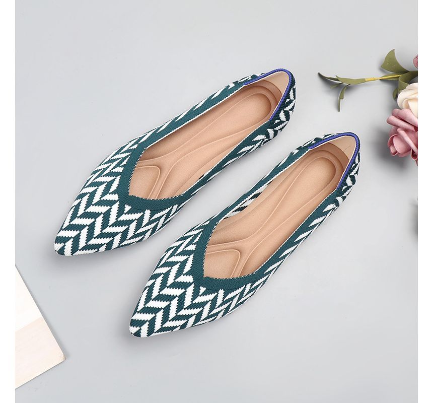 Knit Flats Pointy-Toe