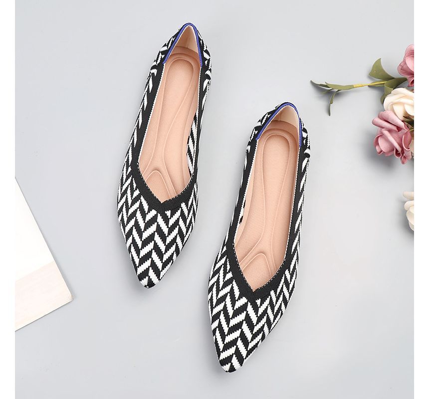 Knit Flats Pointy-Toe