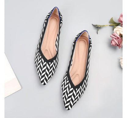 Knit Flats Pointy-Toe