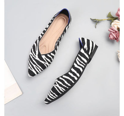 Knit Flats Pointy-Toe
