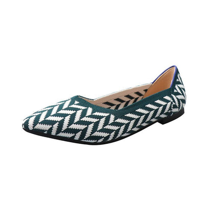 Knit Flats Pointy-Toe
