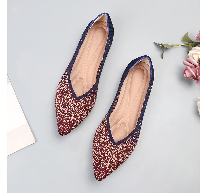 Knit Flats Pointy-Toe