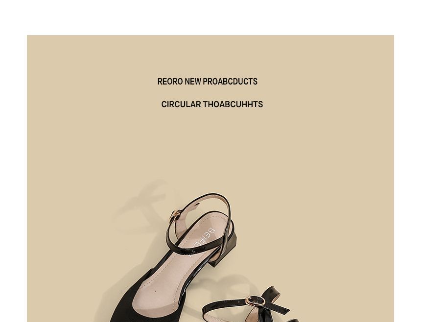 Sandals Chunky Heel Strap Pointy-Toe Ankle