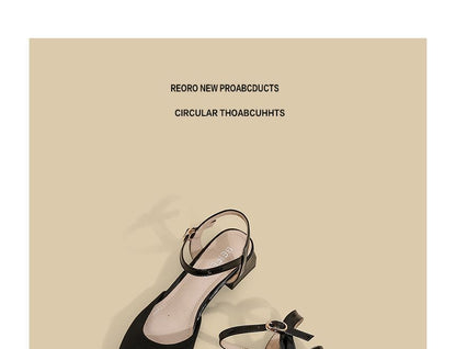 Sandals Chunky Heel Strap Pointy-Toe Ankle