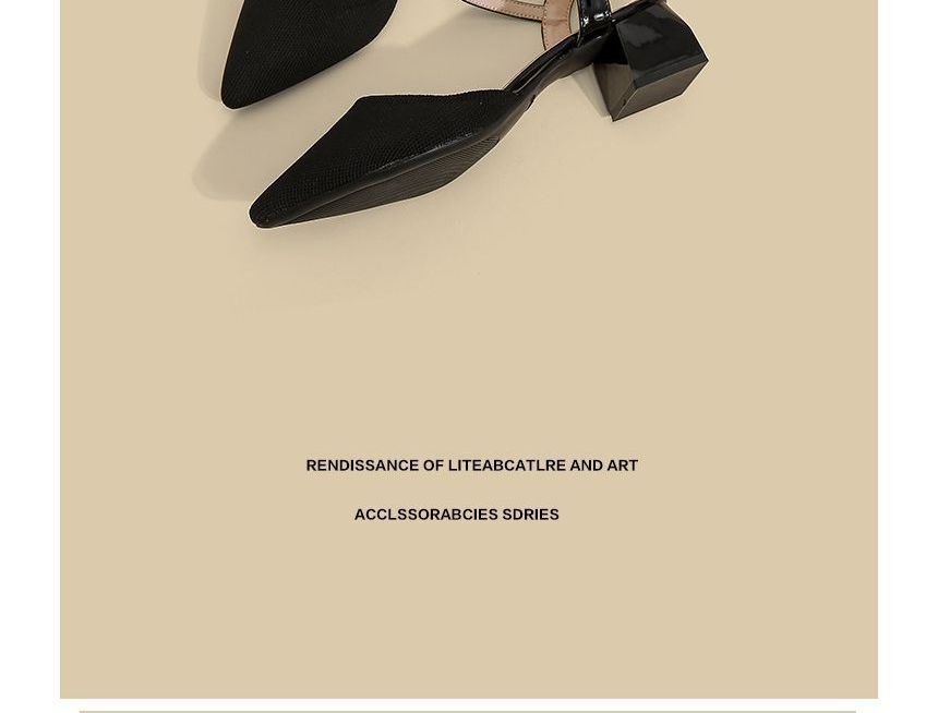 Sandals Chunky Heel Strap Pointy-Toe Ankle