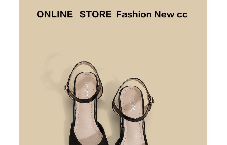 Sandals Chunky Heel Strap Pointy-Toe Ankle