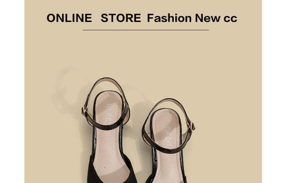 Sandals Chunky Heel Strap Pointy-Toe Ankle