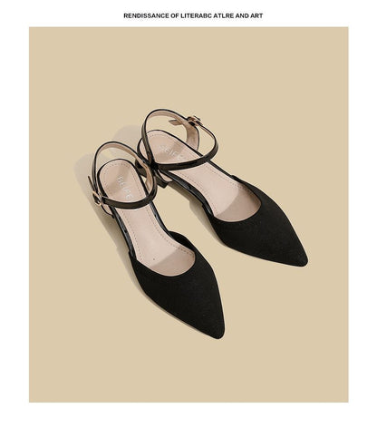 Sandals Chunky Heel Strap Pointy-Toe Ankle