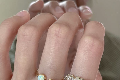 Flower / Heart / Opal Alloy Open Ring (various designs)