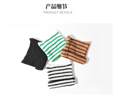 Ear Beanie Knit Striped Cat
