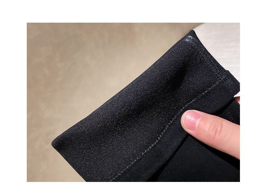 Knee-High Panel Square-Toe Boots Quilted Heel Block