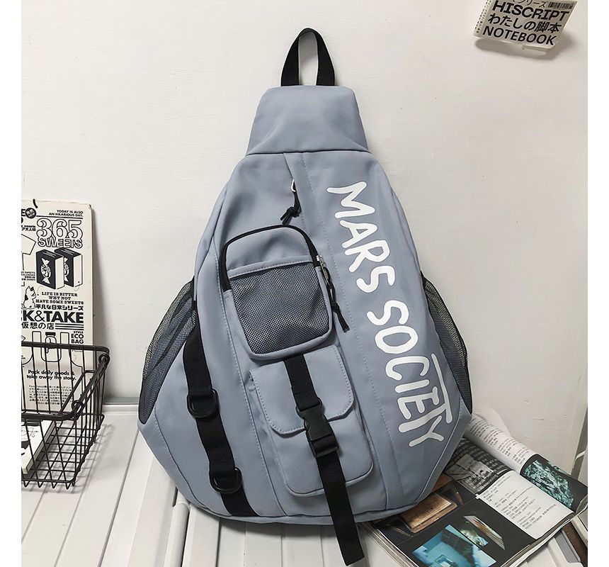 Lettering Nylon Sling Bag