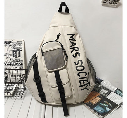 Lettering Nylon Sling Bag