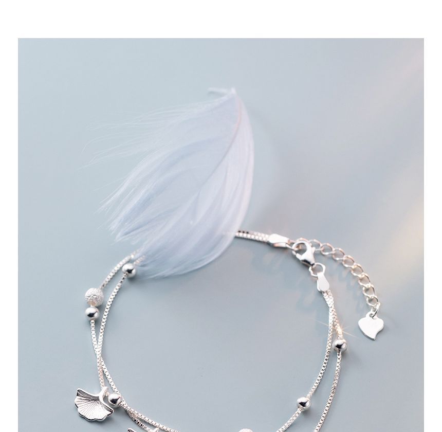 Leaf Layered Sterling Silver Bracelet