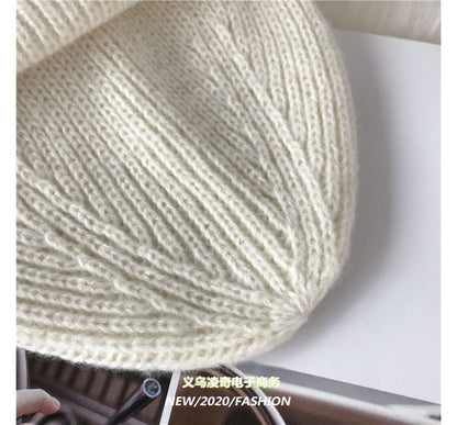 Embroidered Knit Heart Beanie