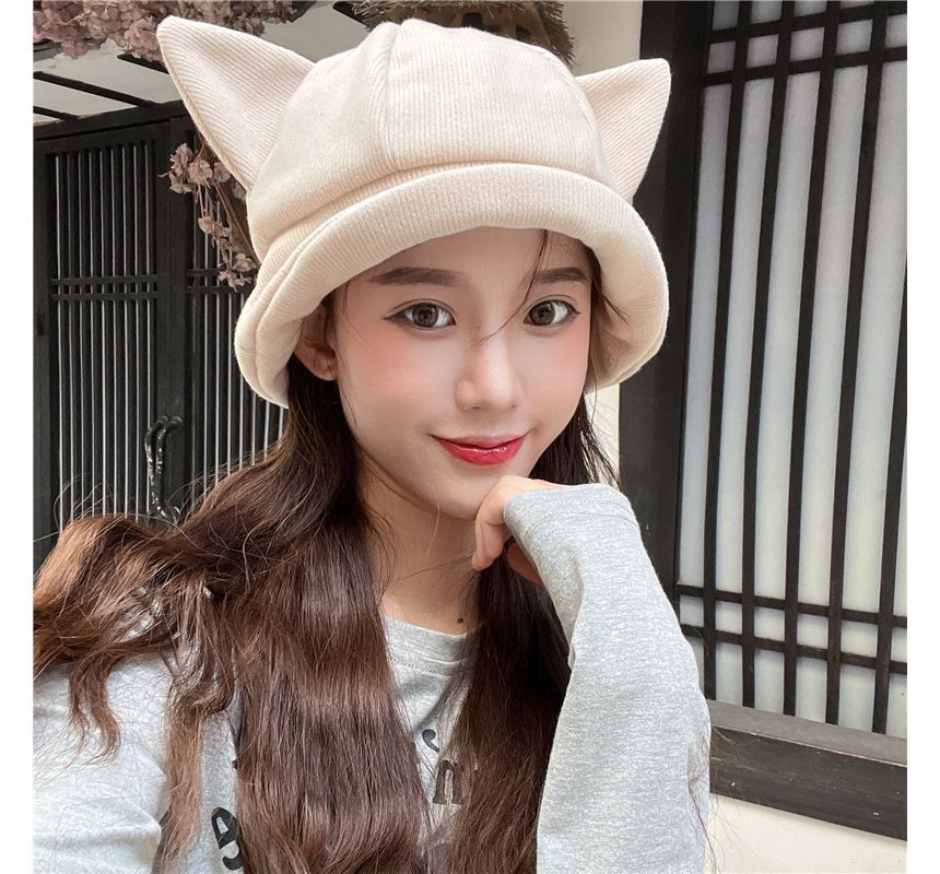 Cat Knit Hat Ear Bucket