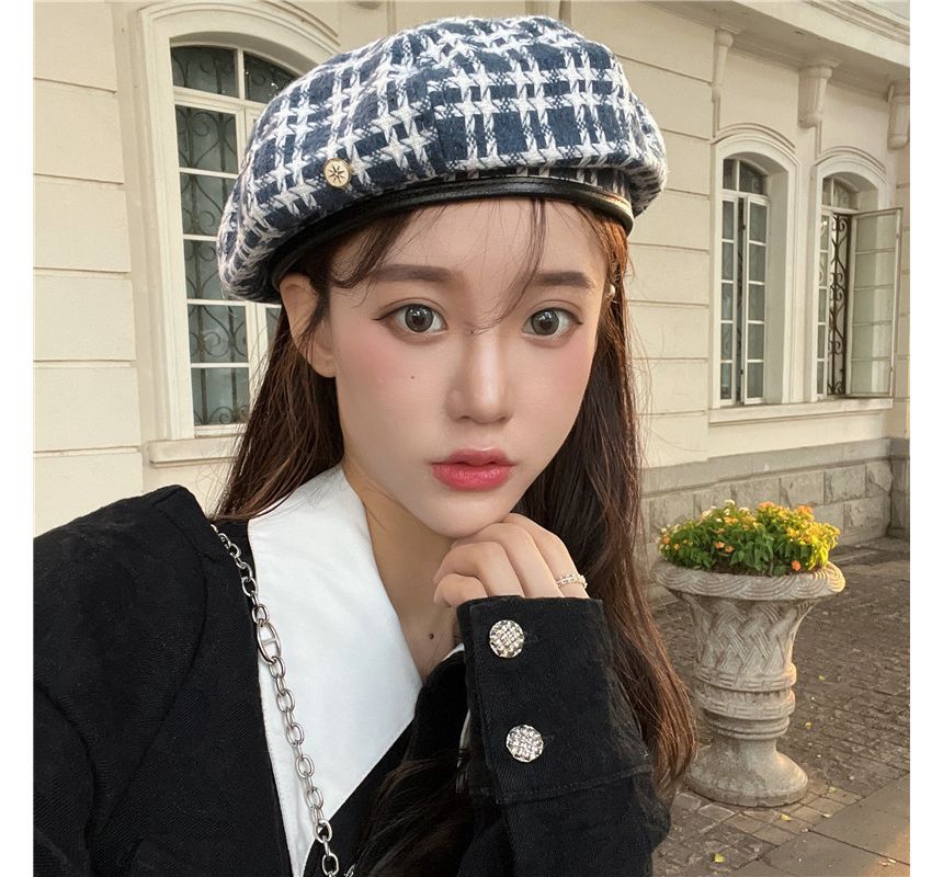 Beret Plaid Hat