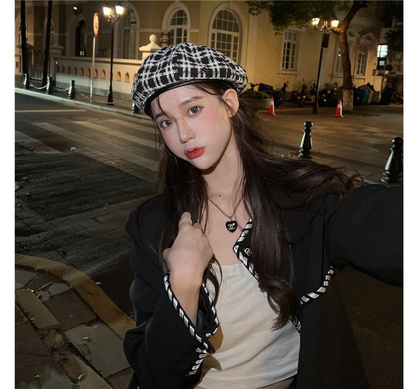 Beret Plaid Hat