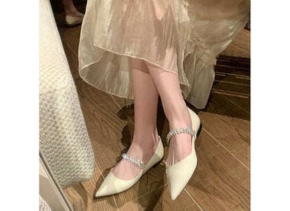 Rhinestone Pointed-Toe Flats