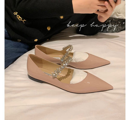 Rhinestone Pointed-Toe Flats