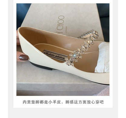 Rhinestone Pointed-Toe Flats