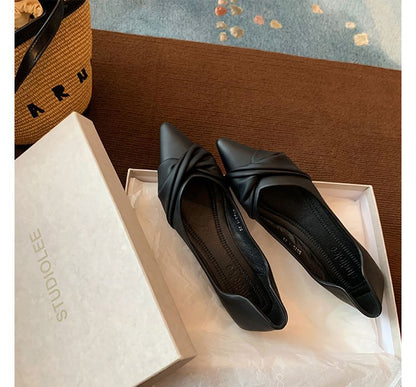 Pointed-Toe Flats Knotted