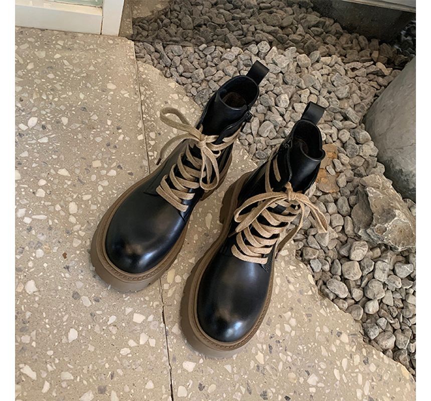 Color Short Chunky-Heel Boots Block