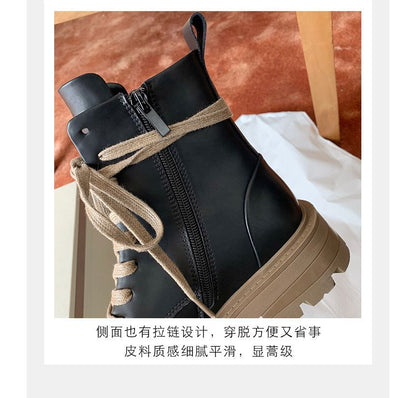 Color Short Chunky-Heel Boots Block