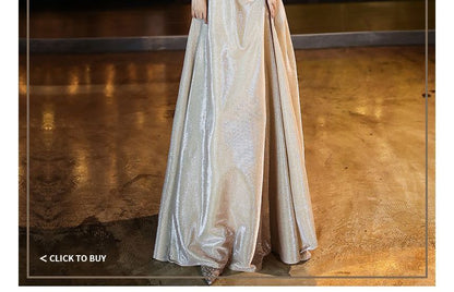 Shoulder Evening / Gown Off Dress Glitter A-Line Cocktail