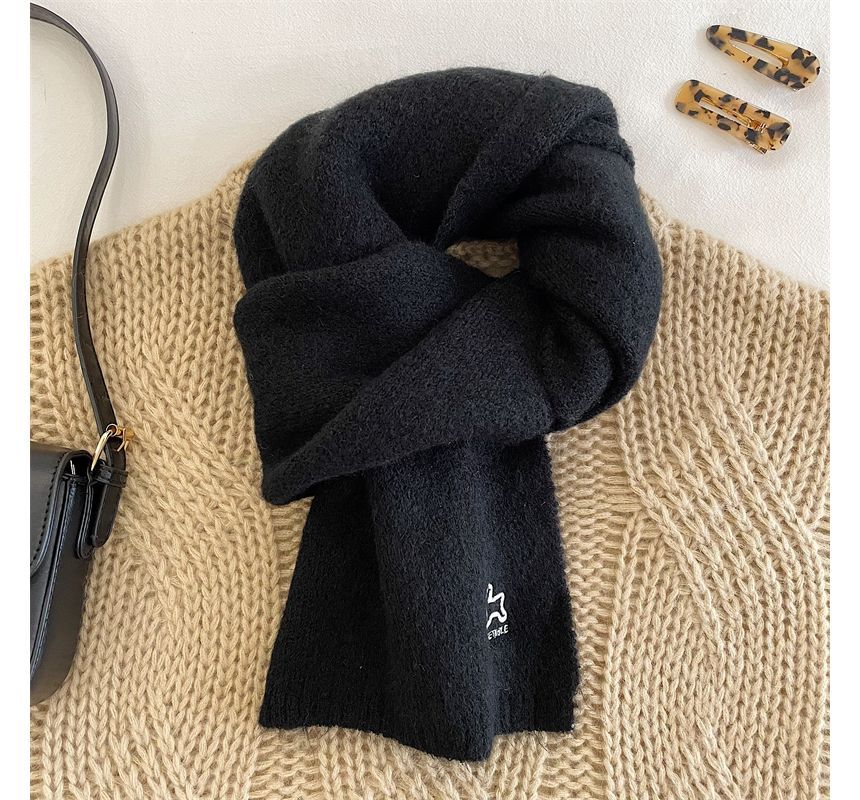 Rabbit Embroidered Scarf