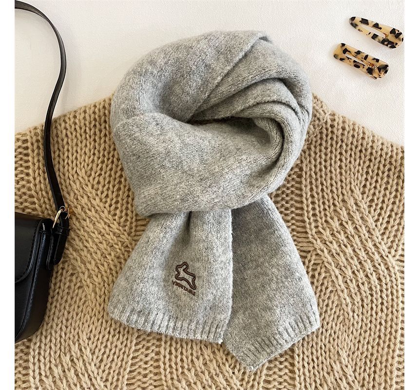 Rabbit Embroidered Scarf