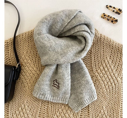 Rabbit Embroidered Scarf