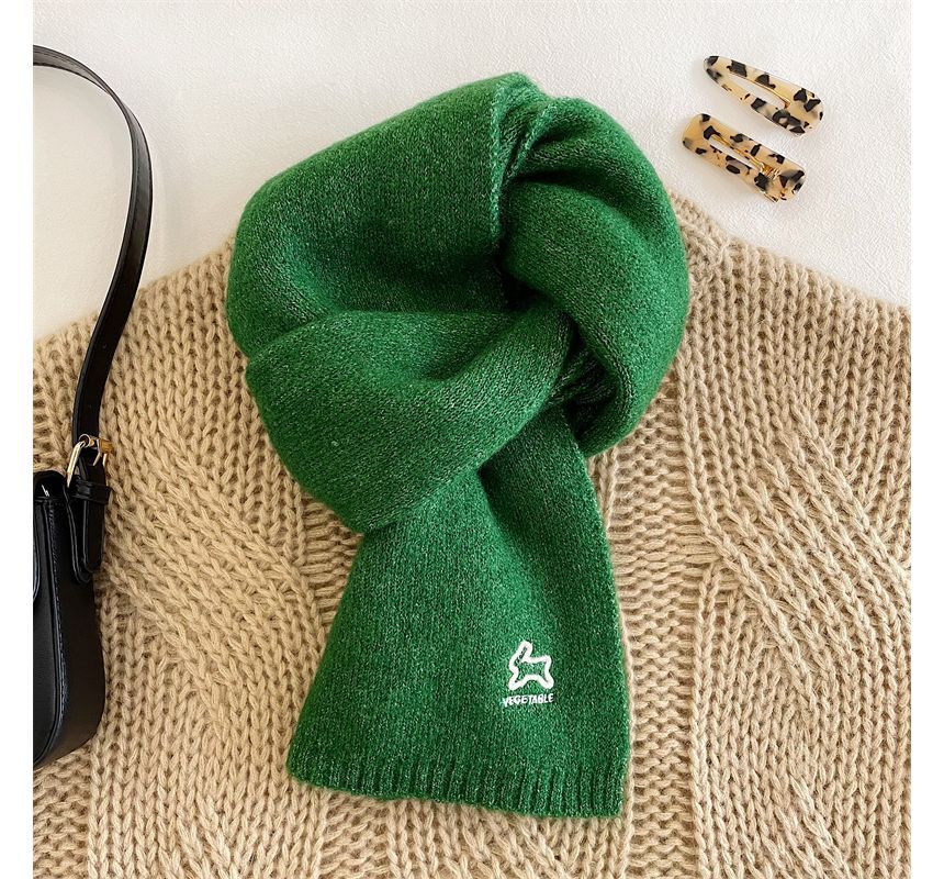 Rabbit Embroidered Scarf