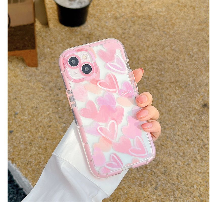 Heart Transparent Phone Case - iPhone 14 Pro Max / 14 Pro / 14 Plus / 14 / 13 Pro Max / 13 Pro / 13 / 12 Pro Max / 12 Pro / 12 / 11 Pro Max / 11 / XS Max / XS / XR / X