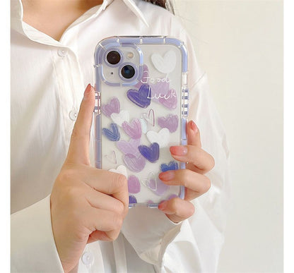 Heart Transparent Phone Case - iPhone 14 Pro Max / 14 Pro / 14 Plus / 14 / 13 Pro Max / 13 Pro / 13 / 12 Pro Max / 12 Pro / 12 / 11 Pro Max / 11 / XS Max / XS / XR / X