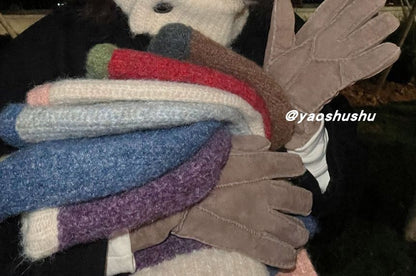 Balaclava Hat Knit Two-Tone