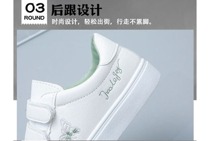 Butterfly Embroidered Adhesive Strap Sneakers