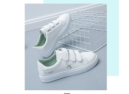 Butterfly Embroidered Adhesive Strap Sneakers