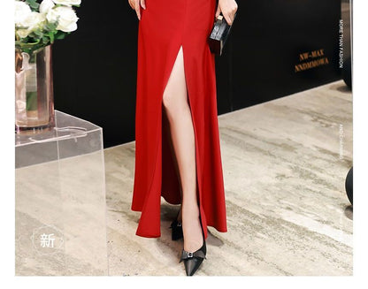 Strapless Gradient Sheath Evening Gown