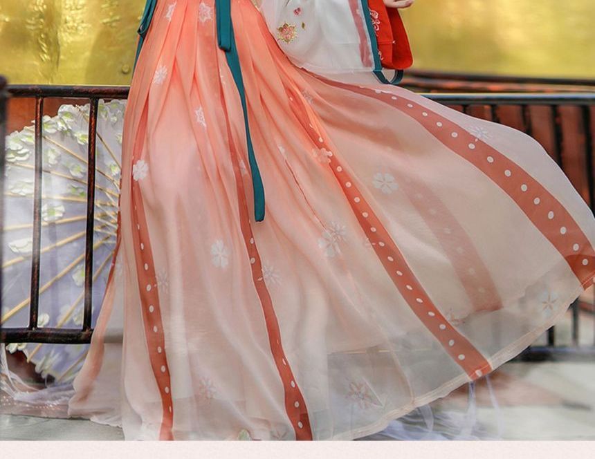 Floral Gradient Hanfu Costume Set