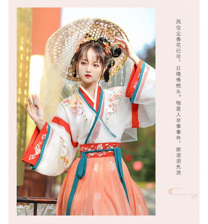 Floral Gradient Hanfu Costume Set