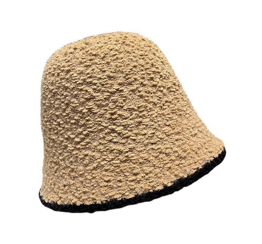 Bucket Trim Faux Contrast Shearling Hat