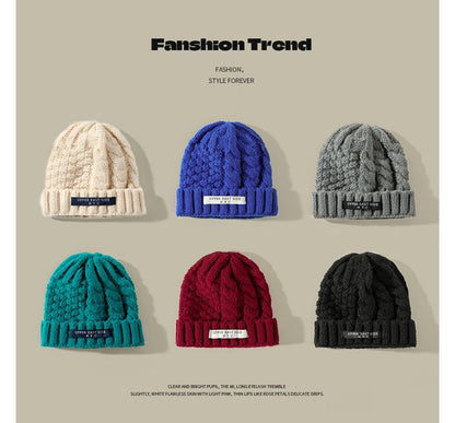 Applique Lettering Knit Beanie