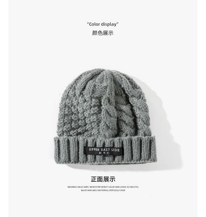 Applique Lettering Knit Beanie